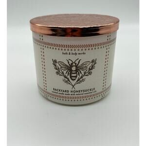 Bath and Body Works Backyard Honeysuckle 3 Wick Scented Candle 14.5 oz